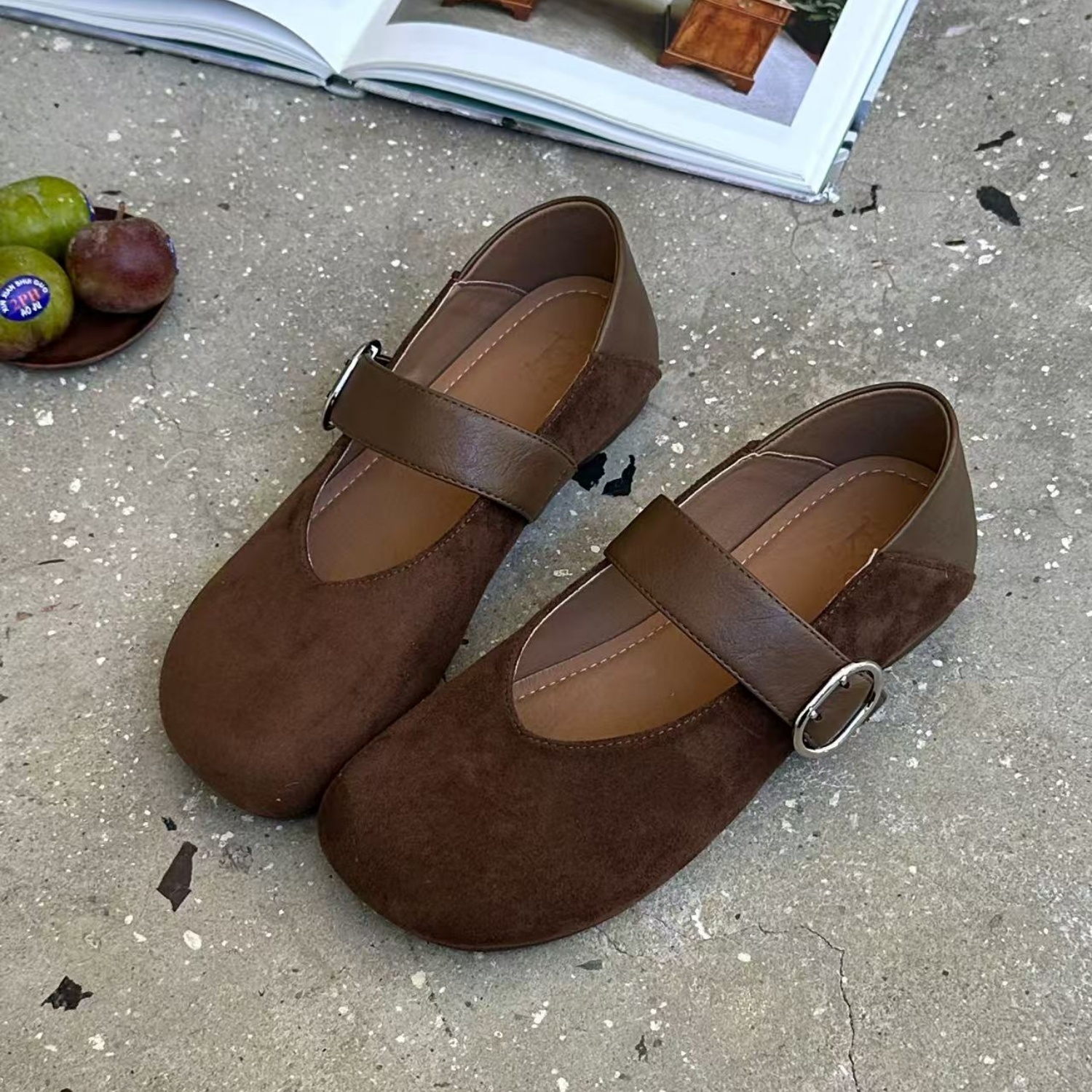 配裙子气质复古百搭显瘦玛丽珍鞋