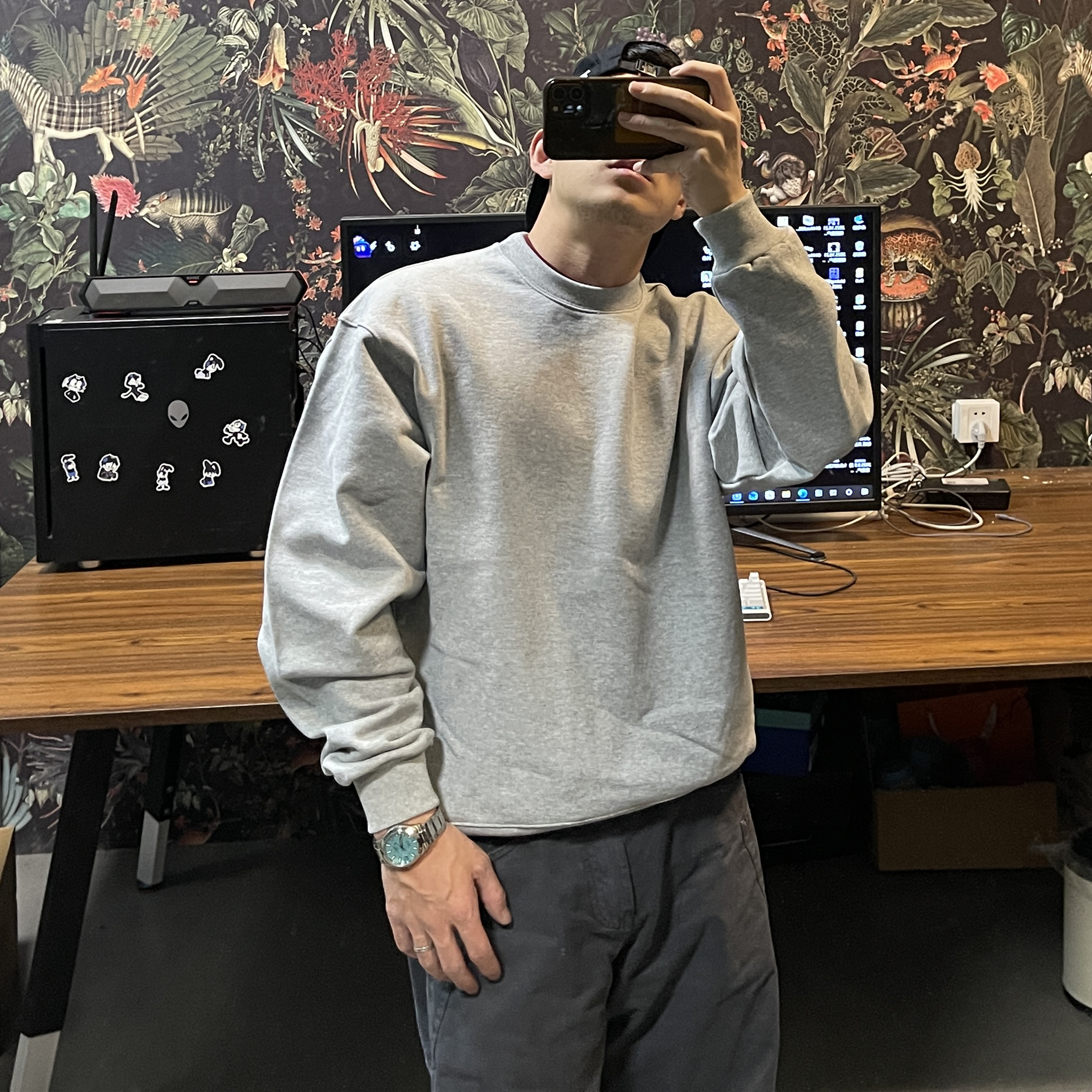 bboy短宽款嘻哈加厚美式帽衫