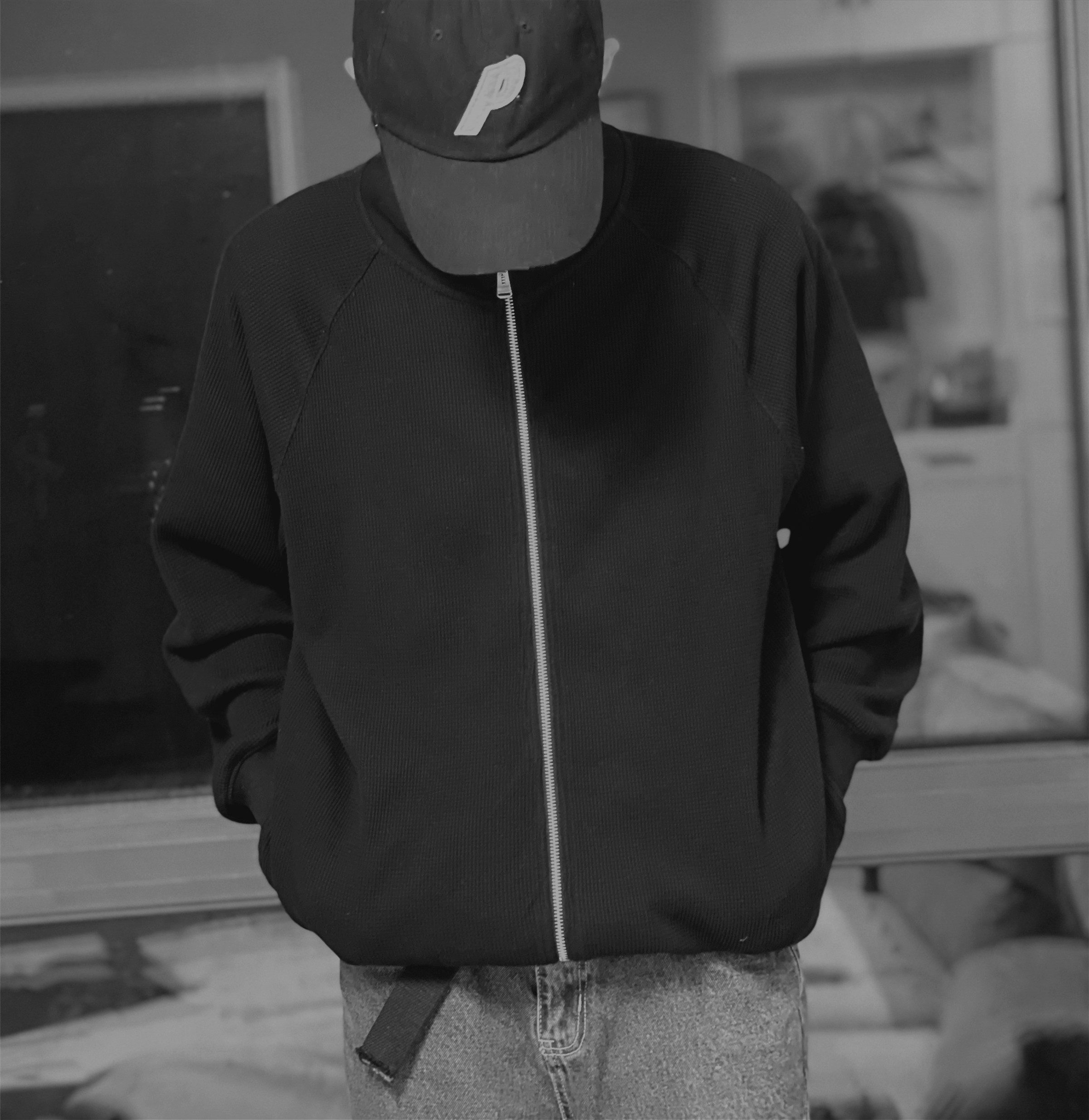 bboy嘻哈加厚华夫格大码街头拉链长袖说唱poppin美式拉锁高领长袖