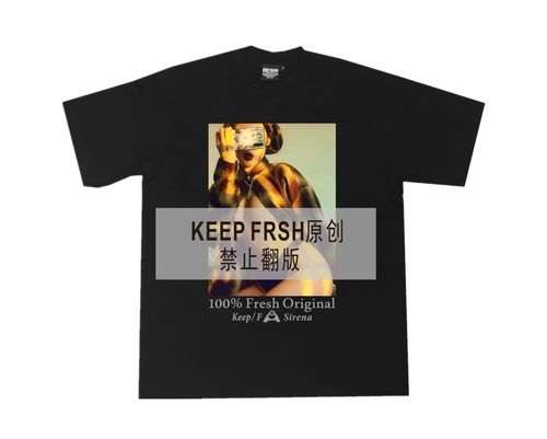 bboy宽松西海岸街头old school短袖重磅hiphop美式小领口大妞T恤