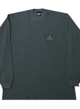 bboy西海岸old school版型复古美式小领口重磅加厚纯色打底长