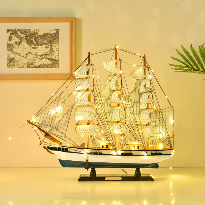 Northern Europe ins LIGHT Sailboat model Decoration Everything is going smoothly Small wooden boat solid wood simulation Sailing decorate a decorationin the Home accessories , Craft boat  category - from Buy2taobao.com to provide professional Taobao agent buy service