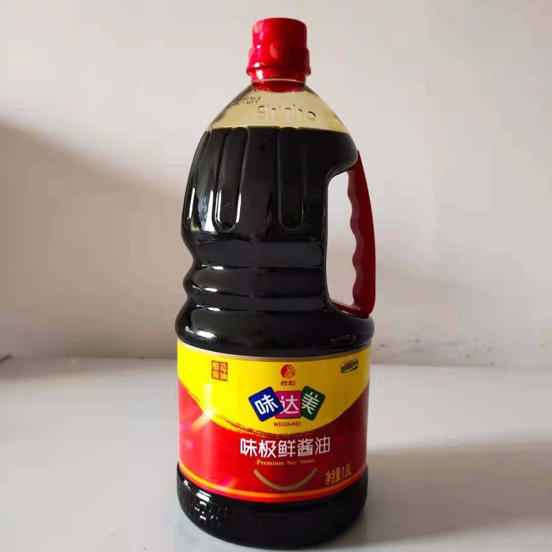 欣和味达美味极鲜酱油特级生抽1.8l瓶家用炒菜凉拌黄豆酿造酱油