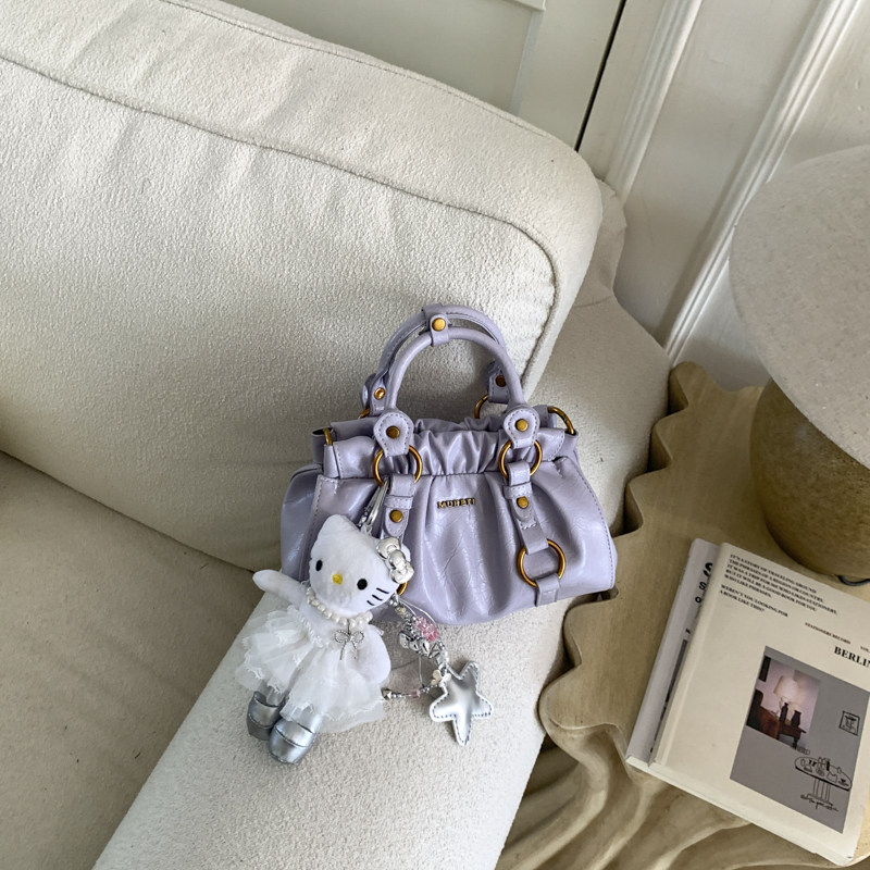 韩版洋气时尚斜挎包女2026春季新款褶皱手提包流行洋气小众单肩包