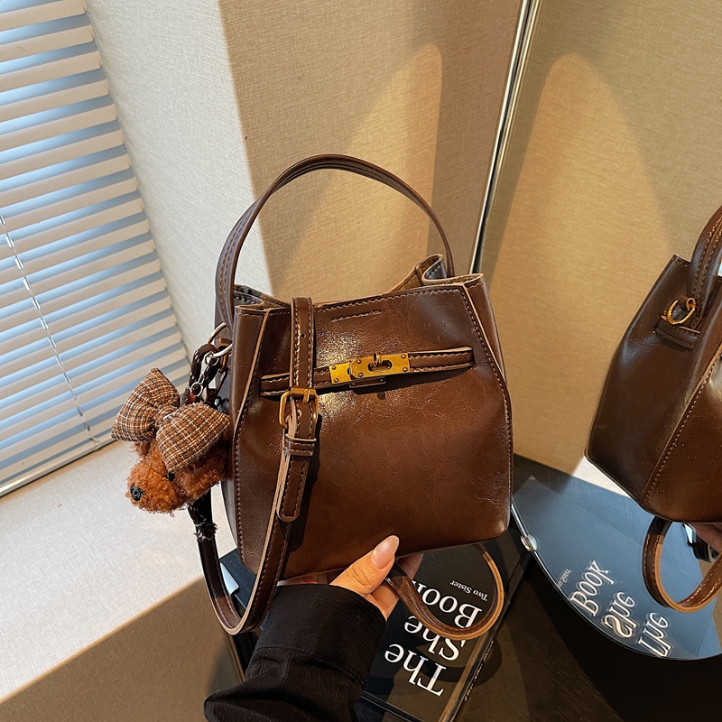 潮复古手提菜篮子包单肩斜挎包