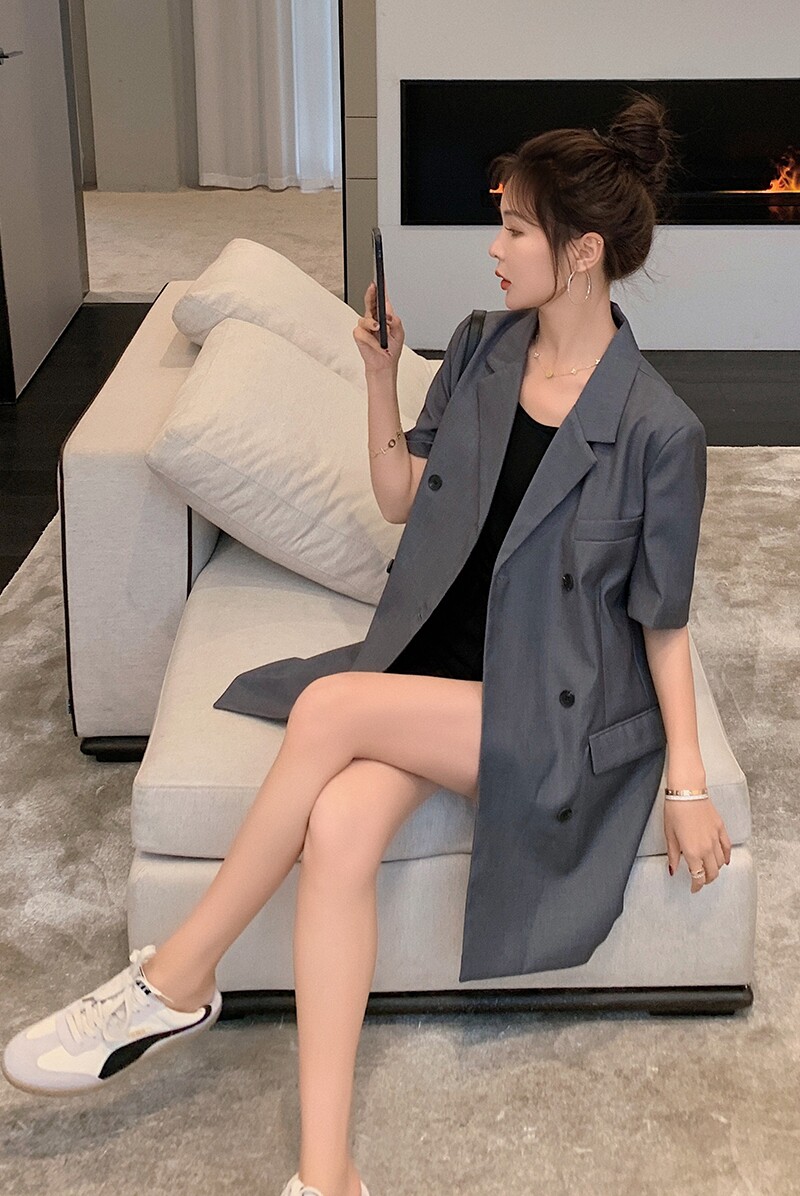 现货X1035P100K1582022夏装新款短袖小西装外套,女装西装,浙宝088