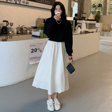 韩版拼接撞色假两件连衣裙春秋女装2025新款春装时尚气质长裙子冬，女装连衣裙，浙宝088