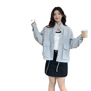 现货M638P115K168  2024秋装新款卫衣棒球服外套女图片
