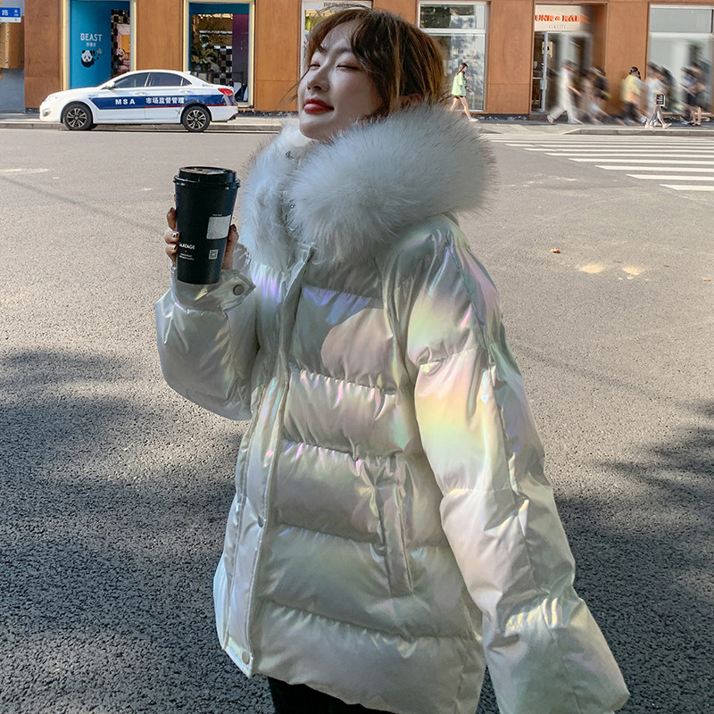 现货 M030P275K398 2022冬装新款连帽90绒亮面羽绒服外套图片