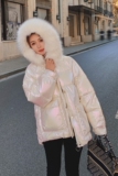 现货X921P165K2382020冬装新款亮面棉衣短外套，女装棉衣/棉服，浙宝088