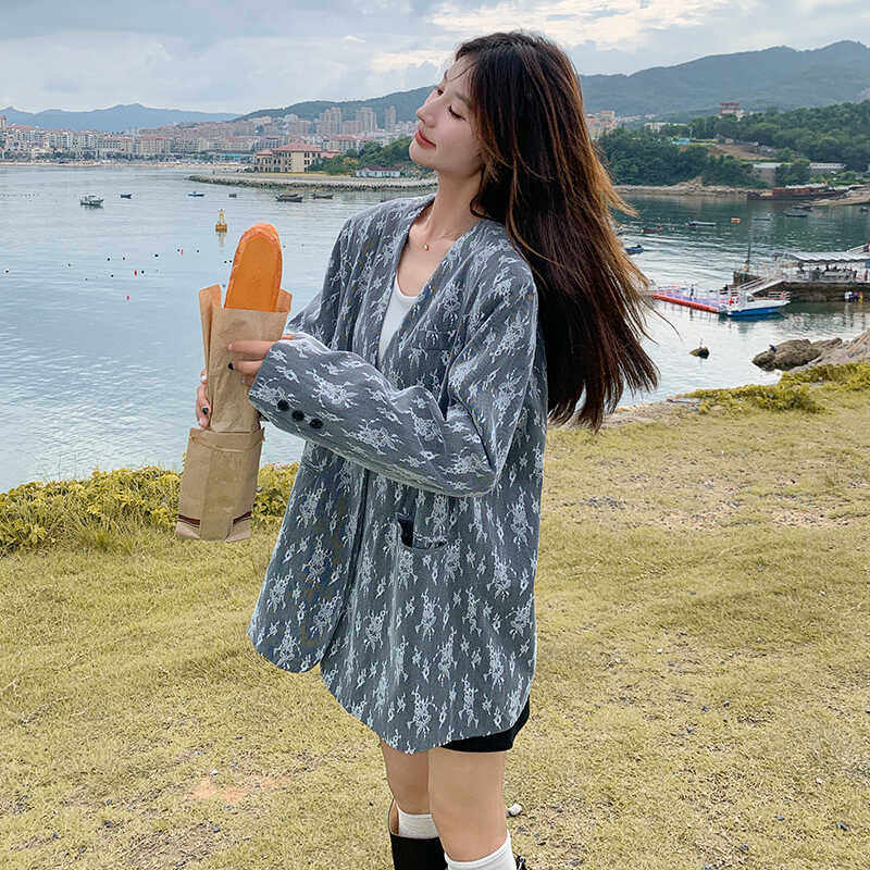 出货M827P145K1982024春秋装新款蕾丝小西装外套,女装西装,浙宝088