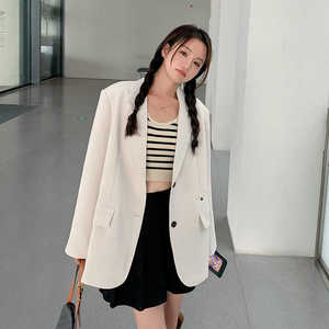 黑色小个子休闲西装外套女2024秋季新款今年流行高级感职业小西服图片