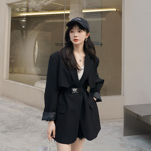 现货X1065P120K178 2024春秋装新款收腰配腰带小西装图片