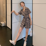 现货X996P90K1482021夏季新款格子连体裤，女装连体裤，浙宝088