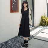 时尚洋气风黑白连衣裙2025秋季甜美减龄省心易搭配中长款少女长裙，女装连衣裙，浙宝088