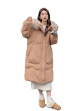 现货M360P425K588羽绒服90真毛领2024冬装连帽长款外套，女装羽绒服，浙宝088