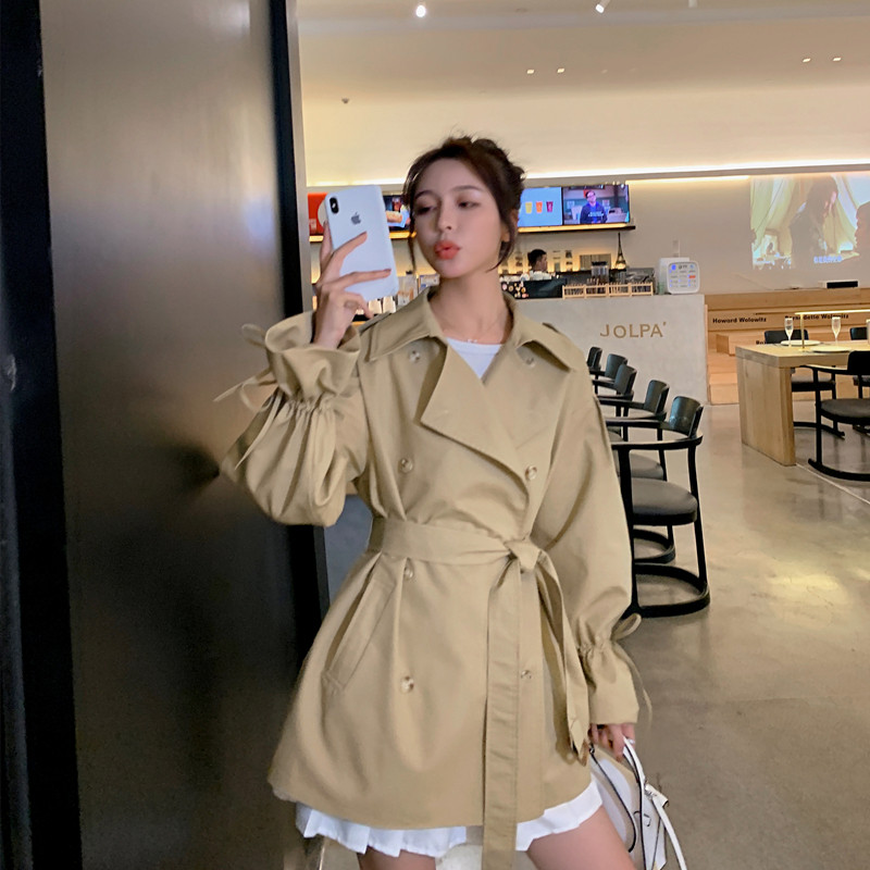 现货跑量款高品质X139P100K168春秋款小个子抽绳风衣外套，女装风衣，浙宝088