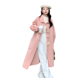 现货M220P275K4182022牛角扣双面毛呢外套中长款大衣，女装毛呢外套，浙宝088