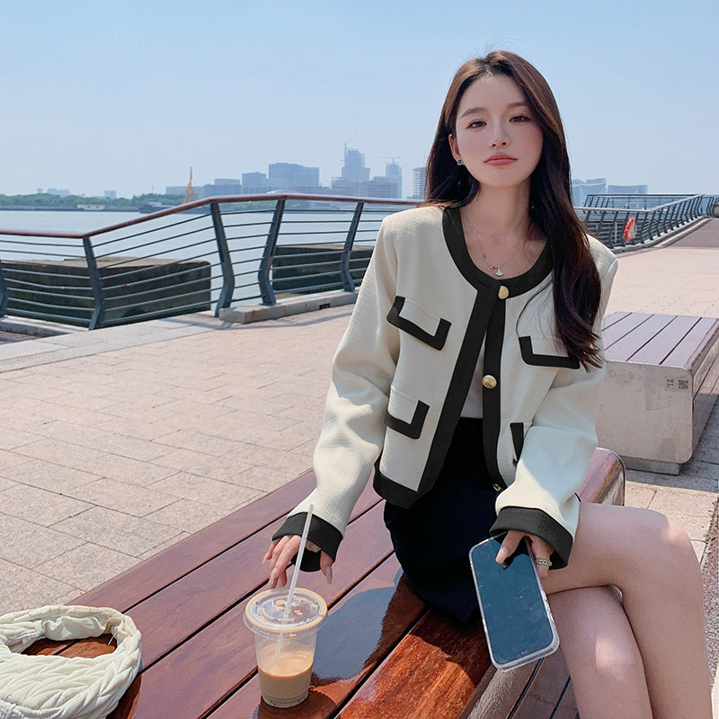 现货M630P125K178 2024春秋装新款撞色小香风外套女图片
