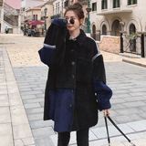 M020P180K278出货中2022冬装新款撞色小香风织带拼接羊羔毛短外套，女装皮草，浙宝088