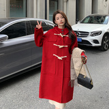 现货M228P285K428冬装新款牛角扣连帽双面毛呢外套羊毛大衣，女装毛呢外套，浙宝088