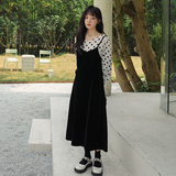 现货M135P125K1782024秋装新款假两件拼接波点连衣裙，女装连衣裙，浙宝088