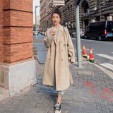 现货X971P145K198双排扣2022春装新款中长款纯色风衣外套，女装风衣，浙宝088