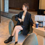 法式高级感黑色西装女春秋2025年新款爆款百褶裙小西服，女装西装，浙宝088