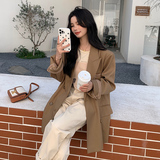 卡其色免烫高级感西装外套女2025年春秋新款时髦炸街小西服上衣，女装西装，浙宝088
