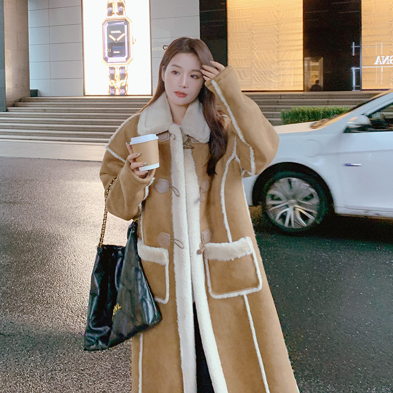 现货M358P185K2782024冬装羊羔毛外套中长款大衣，女装皮草，浙宝088