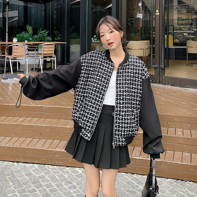 现货M818P135K1982024春秋装夹克棒球服小香风撞色外套,女装短外套,浙宝088