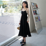 现货M137P115K1682024秋装新款撞色落肩小心机连衣裙，女装连衣裙，浙宝088