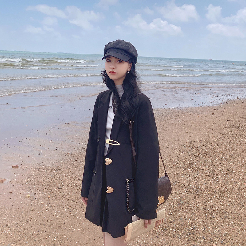 韩剧穿搭小香风西装套装女春秋2025新款高级感炸街百褶短裙两件套,女装套装/套裙,浙宝088