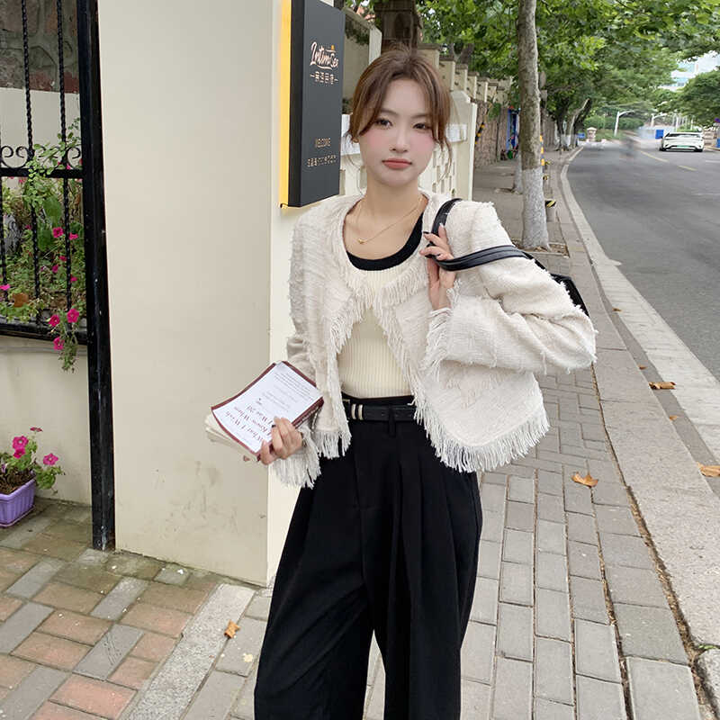 现货M626P135K1882024春秋装新款小香风流苏外套女,女装短外套,浙宝088
