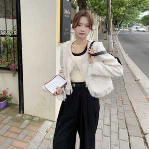 现货 M626P135K188 2024春秋装新款小香风流苏外套女图片