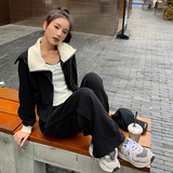现货M752P175K228卫衣外套撞色假两件上衣裙子两件套装女2色，女装套装/套裙，浙宝088