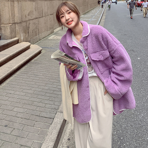 出货中 M172P165 K248 2022冬装百搭羊羔毛宽松外套,女装皮草,浙宝088