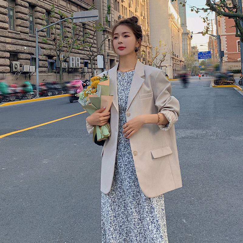 白色单排扣西装外套女春秋2025年新款春装今年流行时尚气质西服潮,女装西装,浙宝088