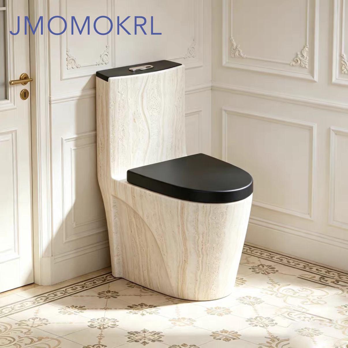 JMOMOKRL德国石纹大口径个性普通马桶虹吸式家用静音大冲力坐便器
