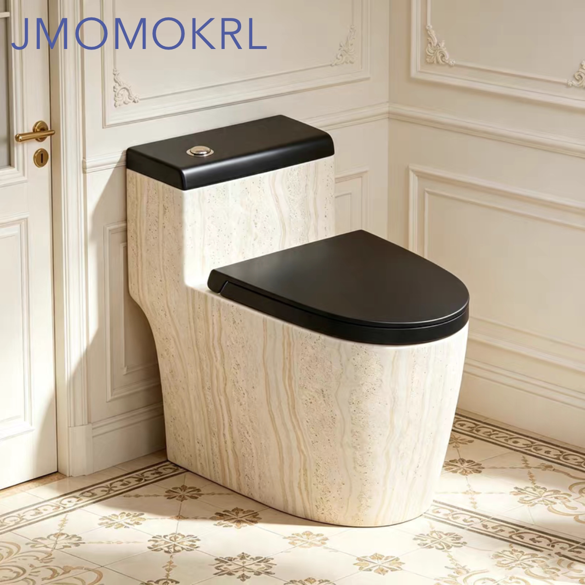德国JMOMOKRL石纹大口径个性普通马桶虹吸式家用静音大冲力坐便器