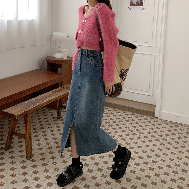 大码胖妹妹mm高腰显瘦中长裙