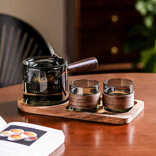 简易茶具套装耐高温高硼硅玻璃旅行功夫茶具一壶两杯带过滤泡茶壶