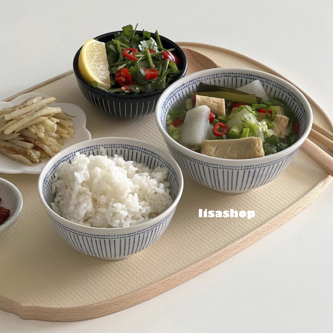 陶瓷日式大众条纹米饭碗