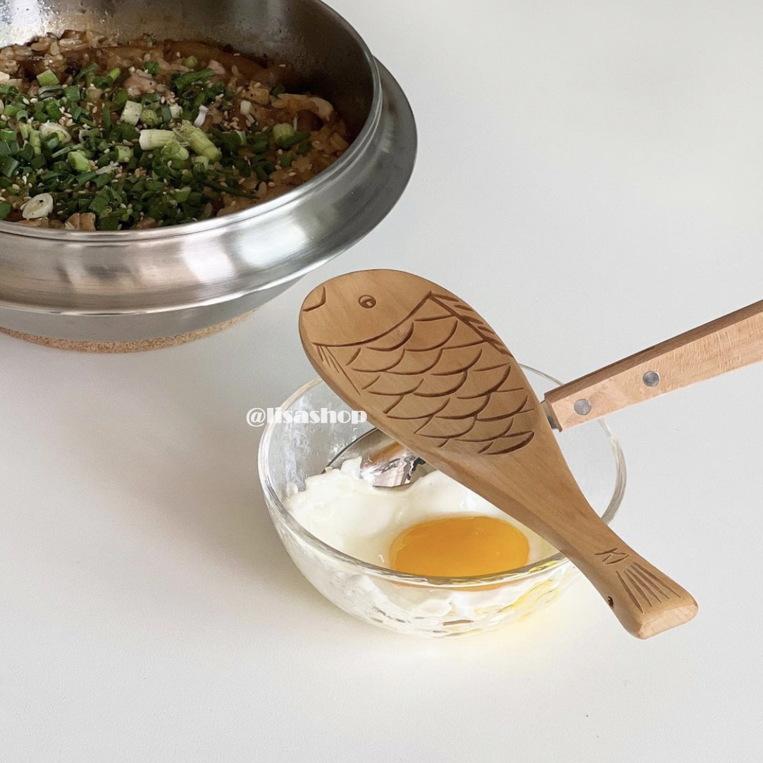 日式原木鱼形饭勺餐具