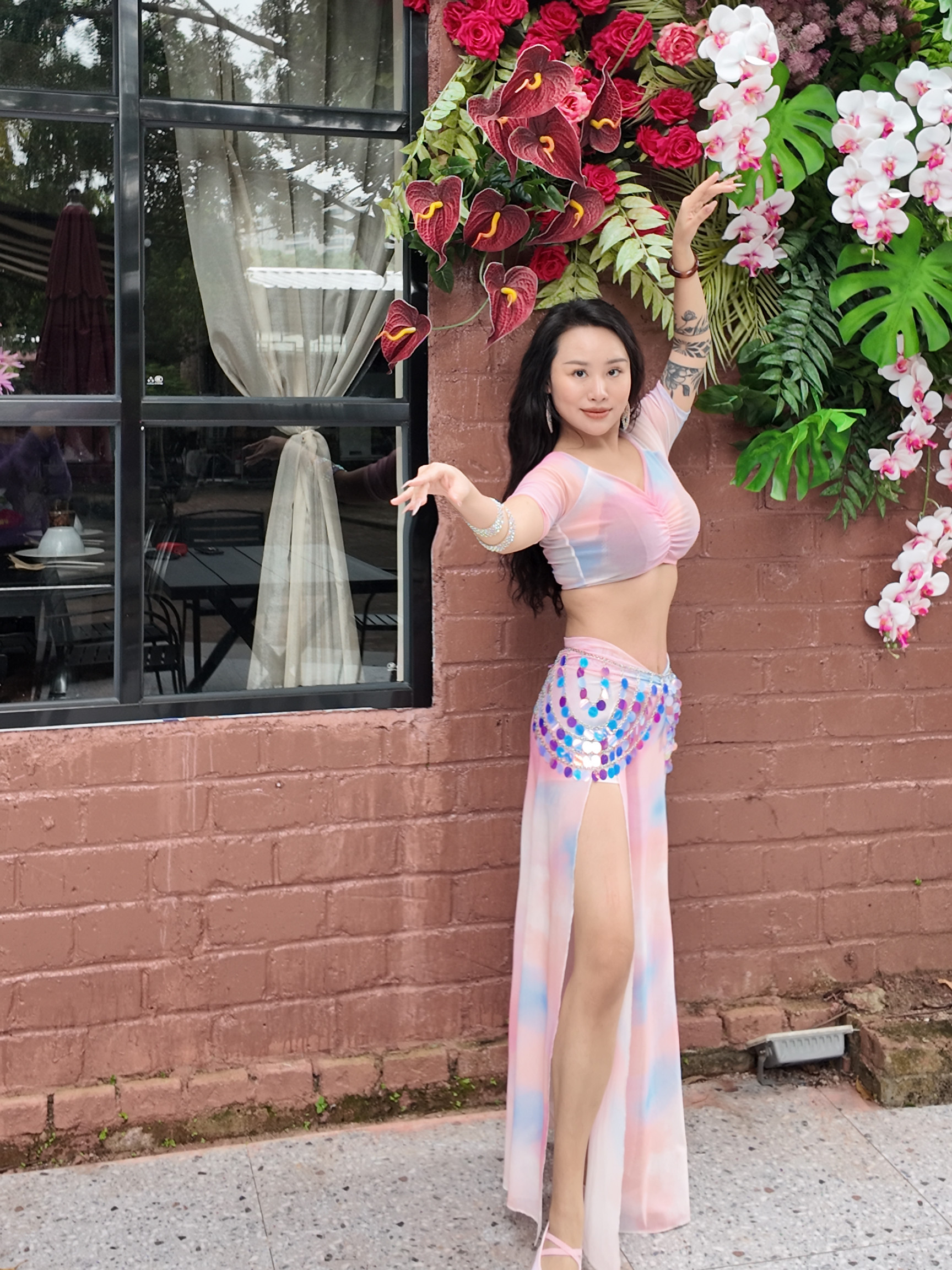 2025新款肚皮舞演出服高级表演出服显瘦套装扎染色长裙网纱练功服,运动/瑜伽/健身/球迷用品,肚皮舞套装(演出服),淘宝优惠券,粉丝福利购,淘宝优惠卷