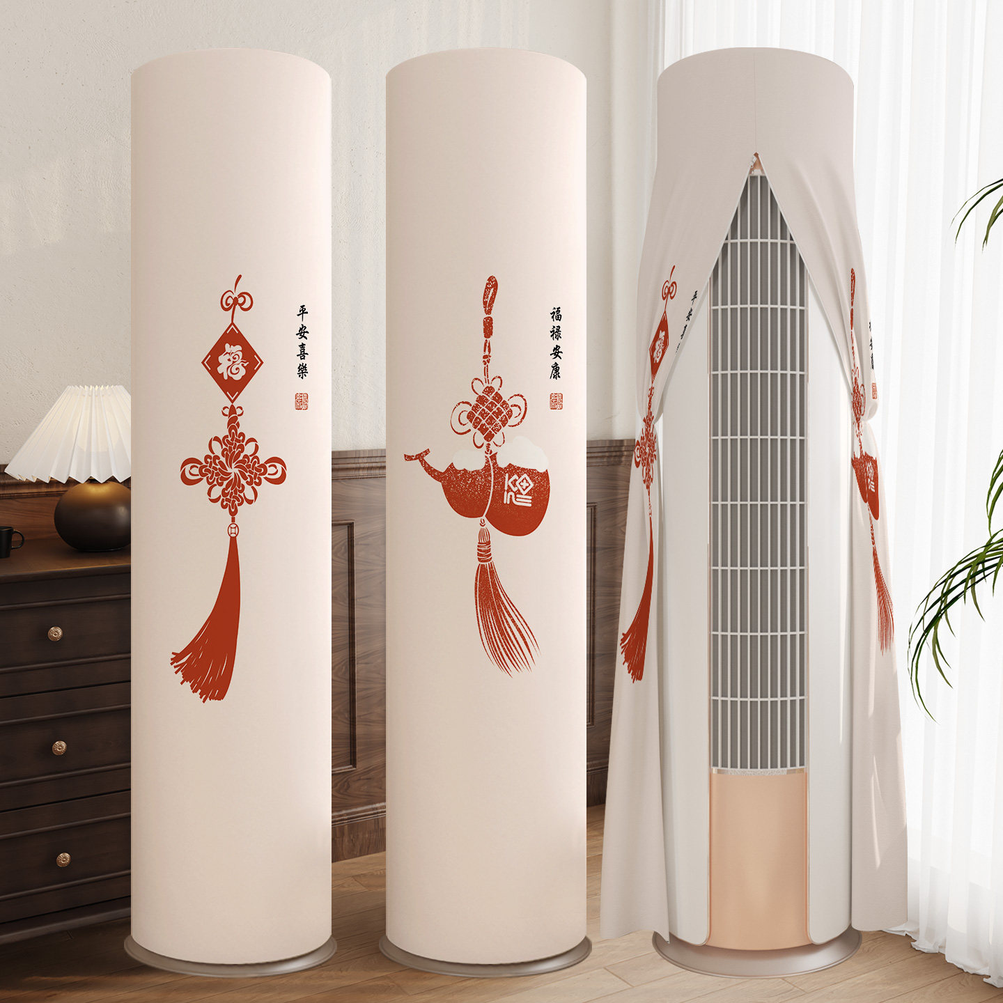 立式空调防尘罩圆柱柜式圆形通用客厅全包防晒柜机开机不取保护套