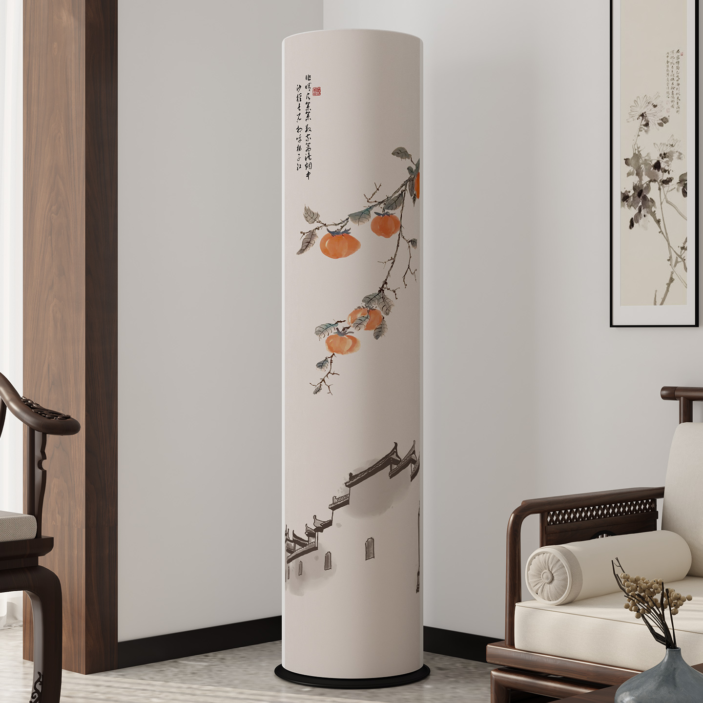 中国风立式圆柱形空调防尘罩