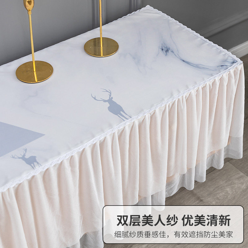 电视柜桌布新全包茶几桌布罩布艺蕾丝长方形餐桌桌布现代