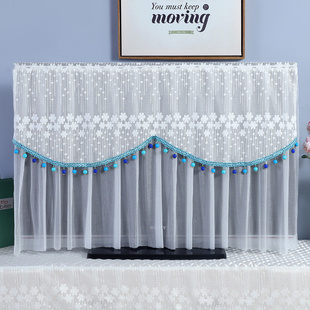 简约电视机罩防尘罩套55挂台式 蕾丝盖巾 布艺65寸液晶曲面电视欧式