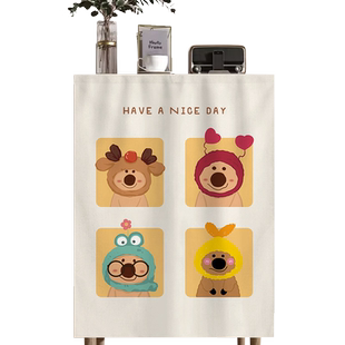 橱柜帘子遮挡杂物柜子防尘门帘厨房免打孔遮丑拉帘鞋架滑轨式布帘